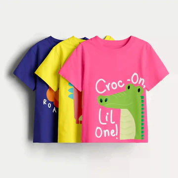 Girls-Pack Of 3 Minisoft Cotton Tees