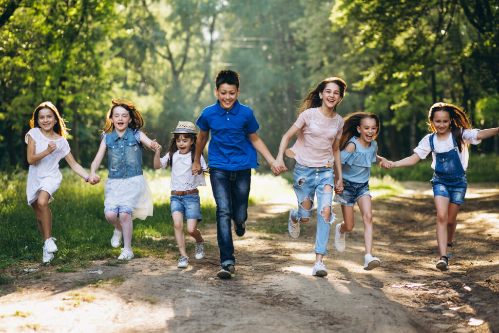 group of children in park